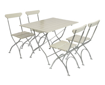 Bryggeribord + 4 st Bryggeristol Trädgårdsgrupp i vitlackad ek från Grythyttan