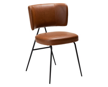 Roost stol från sidan i PU färgen Vintage Brown