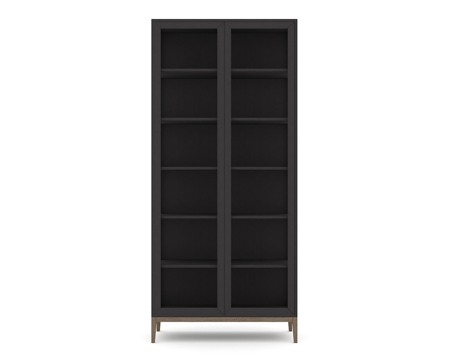 Edge 2.0 Vitrinskåp, 2 Dörrar Black / Burned Walnut