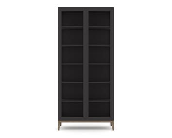 Edge 2.0 Vitrinskåp, 2 Dörrar Black / Burned Walnut