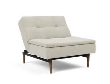 Dublexo Fåtölj i tyget 527 Mixed Dance Natural med mörka stylettoben