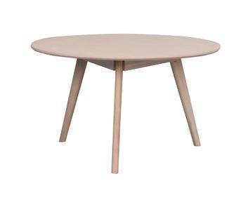 Yumi soffbord Ø90 cm i vitpigmenterad ek