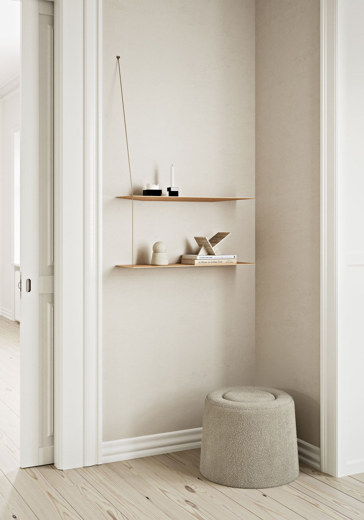 Praline Puff Ø52 under vägghängd hylla