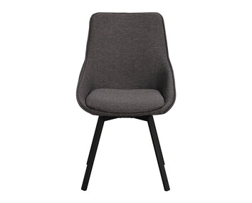 Alison stol i mörkgrått tyg, svarta metallben