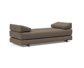 Sigmund Bäddsoffa med svarta metallben i tyget 411 Esina Cedar Brown