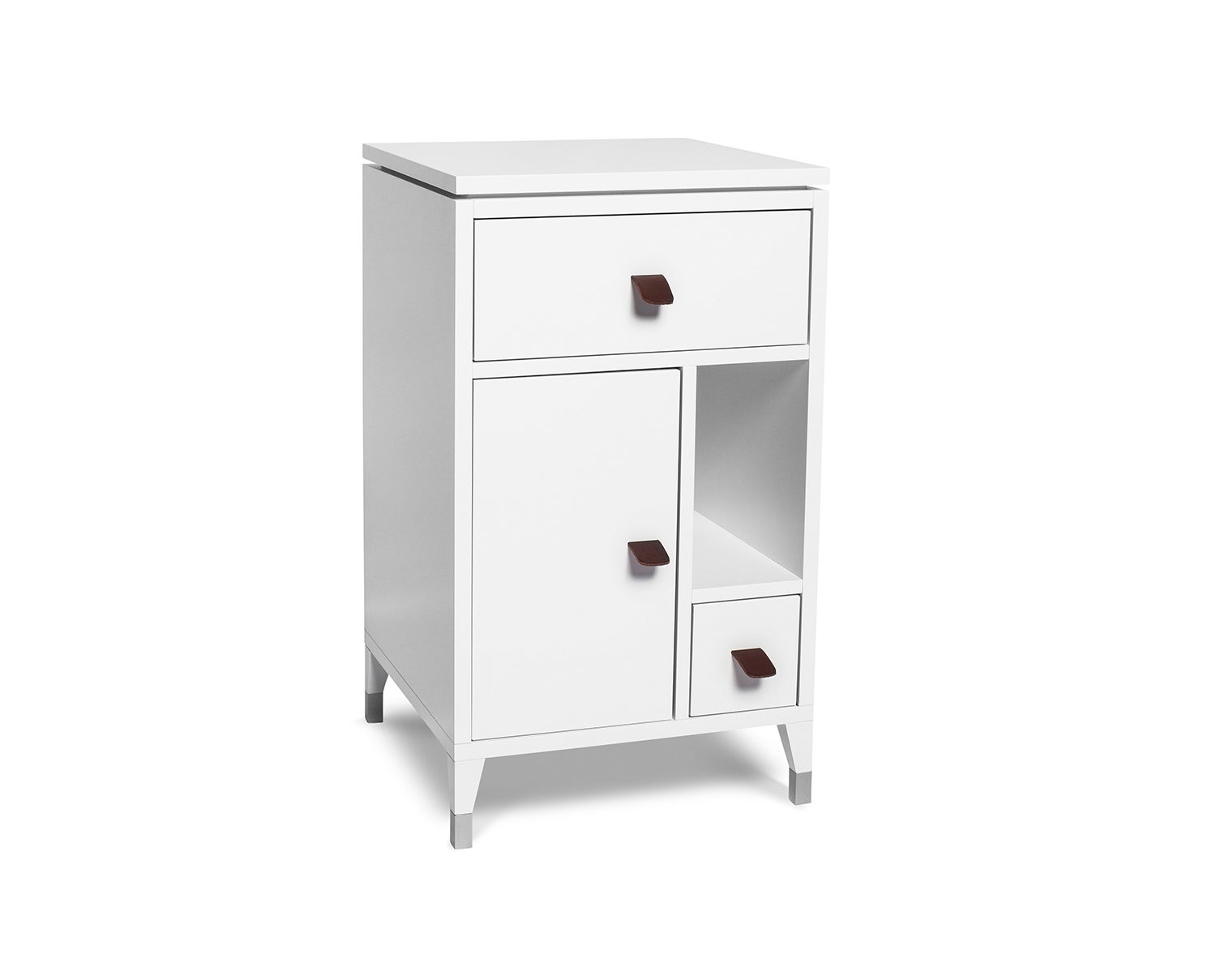 Abisko Sängbord Låga Ben Vitlack