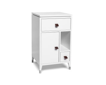 Abisko Sängbord Låga Ben Vitlack