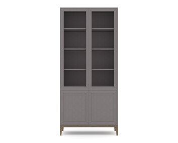 Edge 2.0 Vitrinskåp, 4 Dörrar | Grey/ Burned Walnut