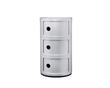 Componibili 3 lådor Silver matt