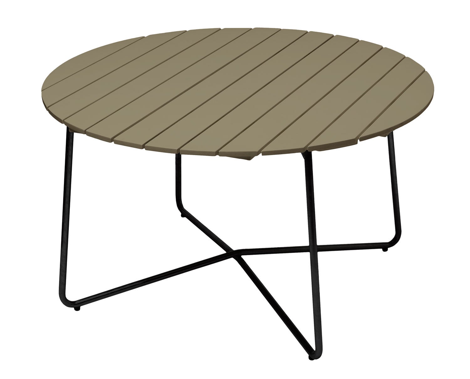 Bord 9A Ø120 i ljusgrön lackad ek med svart stativ