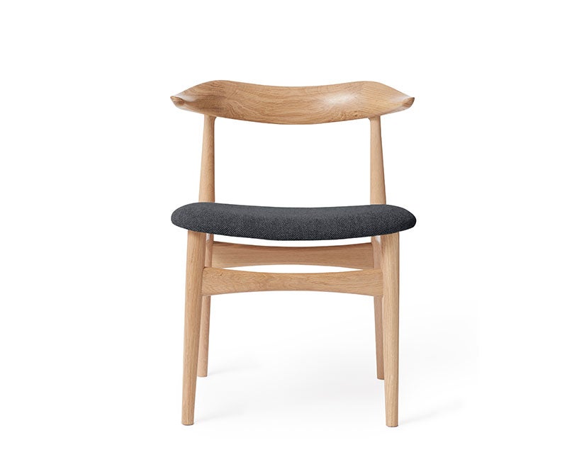 Cow Horn Stol i ek klädd i tyget Hallingdal 180