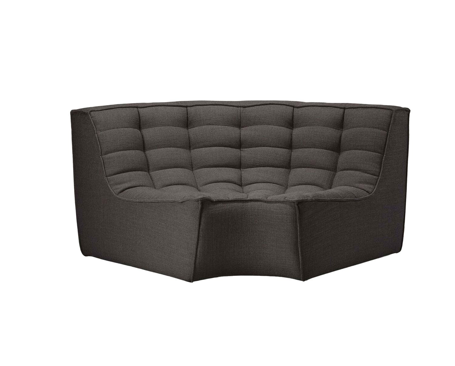 N701 Soffa Runt Hörn Tyg Dark Grey