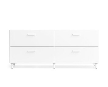 Relief Byrå Låg Vit | Ben
