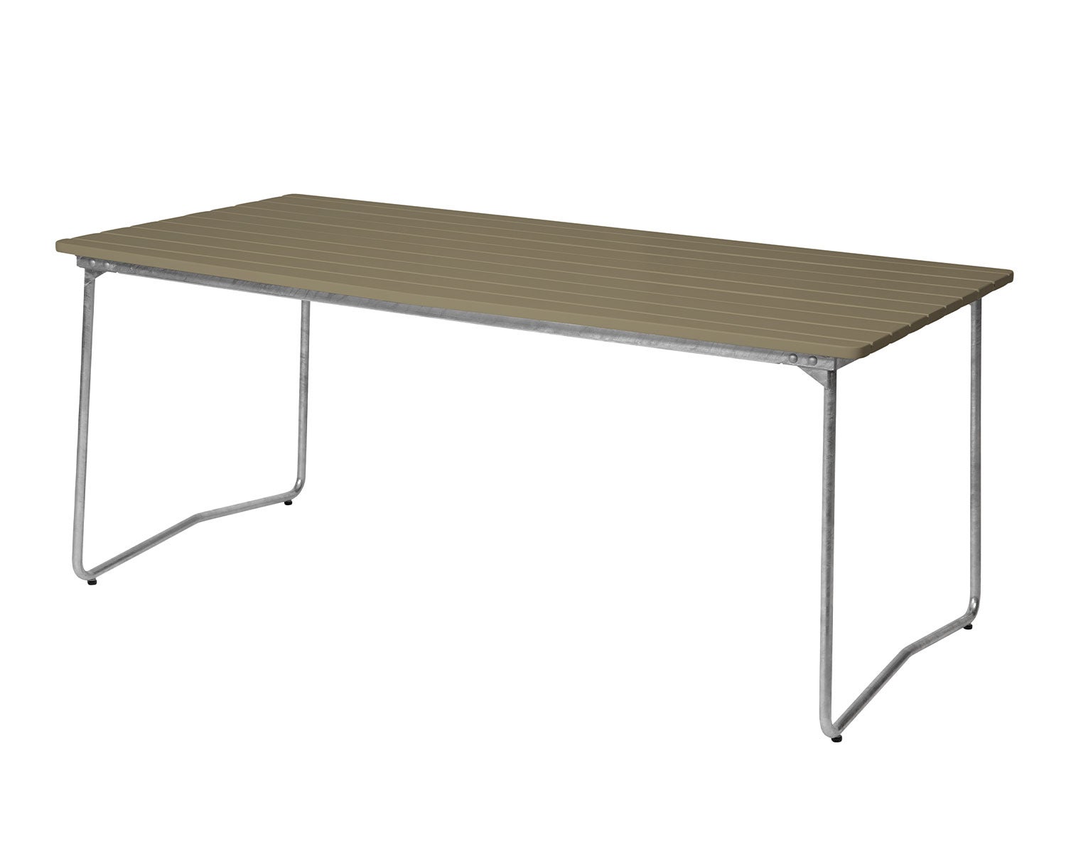 Bord B31 170 i ljusgrön lackad ek med varmförzinkat stativ