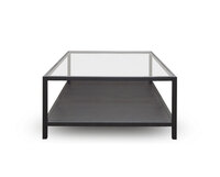 2000 Soffbord Dark Oak 105x105 med Glasskiva