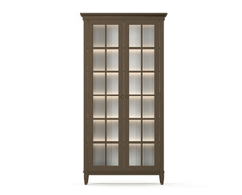 Stockholm Vitrinskåp med två dörrar och glassidor i utförandet Mocha