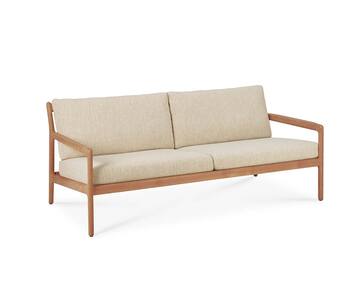 Jack utomhussoffa till din uteplats! Tillverkad i teak med dynor i tyg "Neutral" från Ethnicraft. 