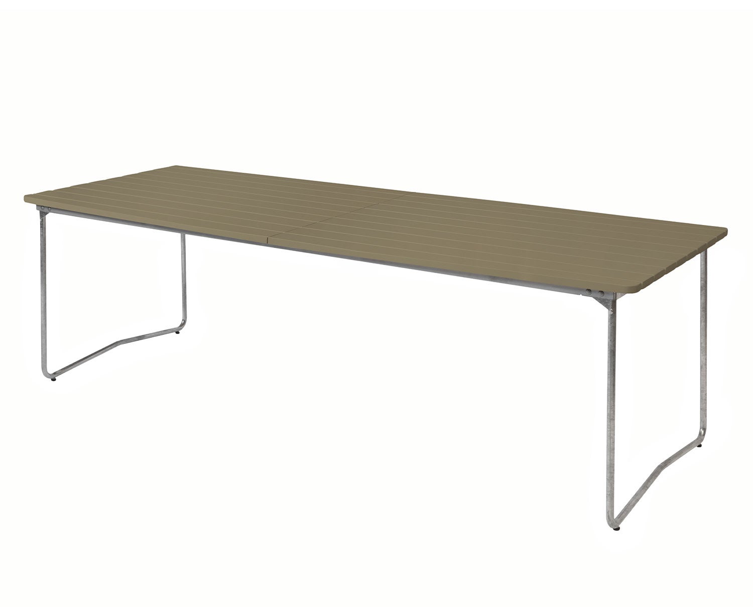 Bord B31 230 i ljusgrön lackad ek med varmförzinkat stativ