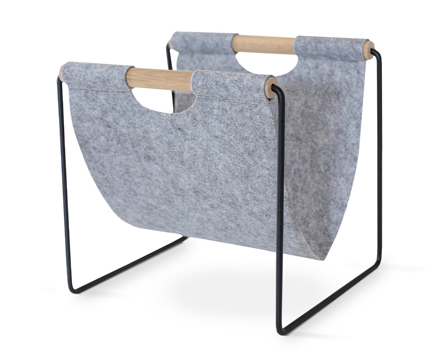 Twist Tidningsställ | Filt, Vitoljad ek