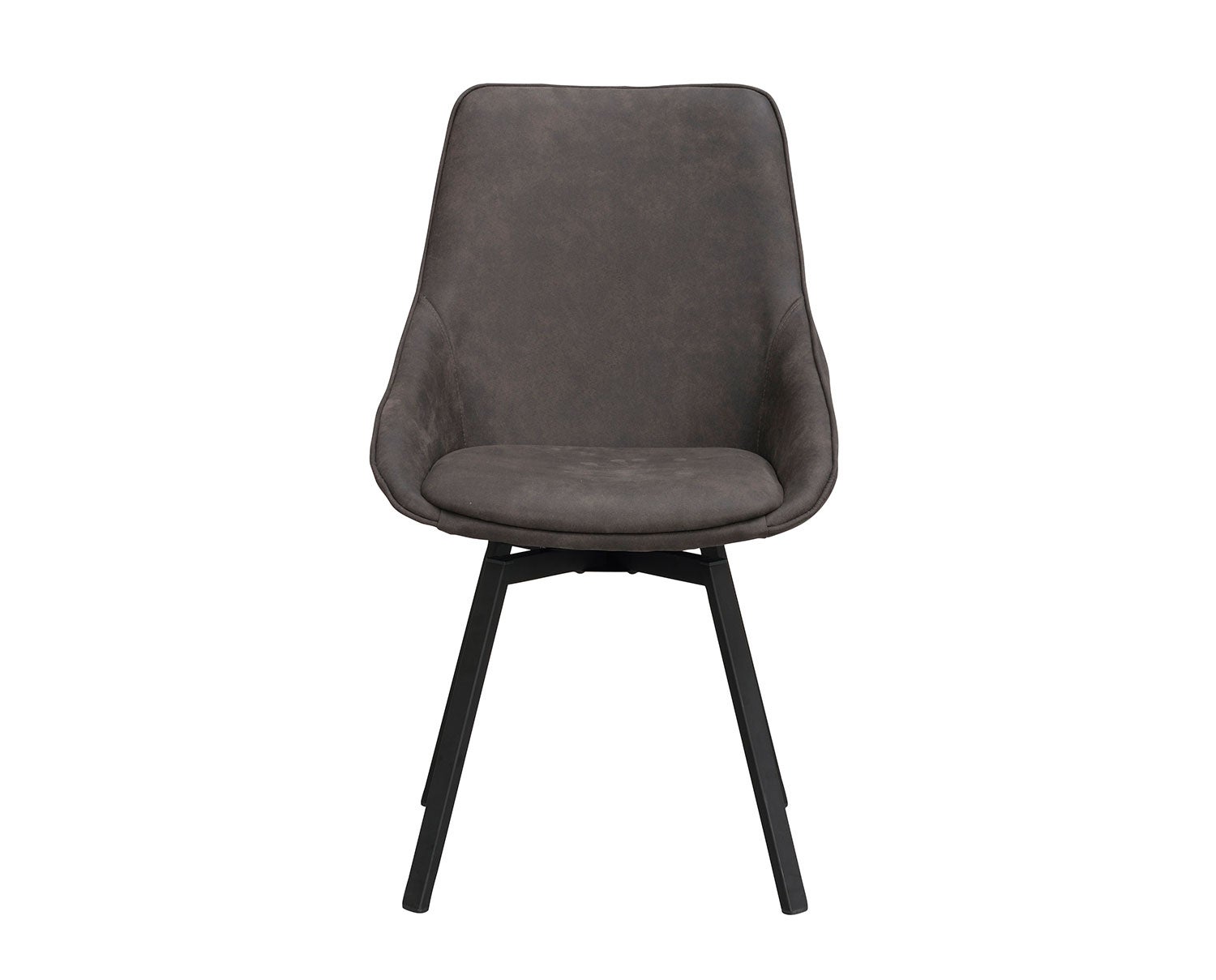 Alison stol i grått microfibertyg, svarta metallben