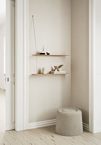 Praline Puff Ø52 under vägghängd hylla