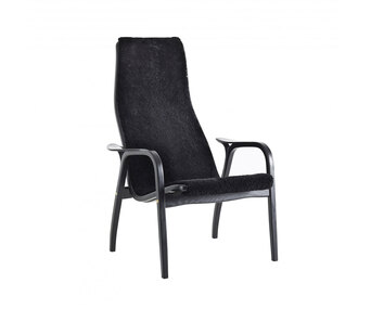 Lamino Fåtölj i svart ask i fårskinnet Black
