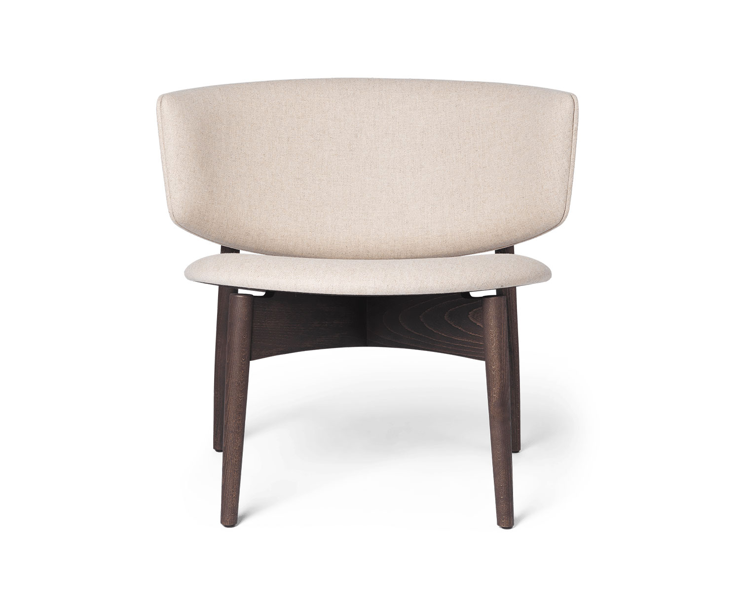 Herman Loungefåtölj i tyget Main Line Flax 20 med ben i mörkbetsad bok