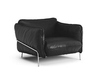 Fåtöljen Continental. Krom. Läder Baltique 99011.