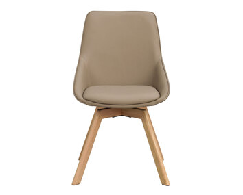 Alison stol i beige läder, ekben