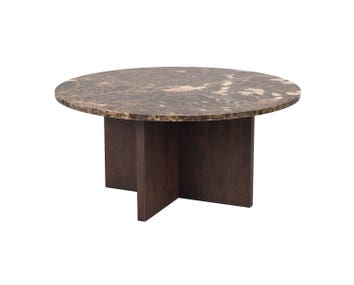 Brooksville Soffbord Runt Brun Marmor Brun Ek