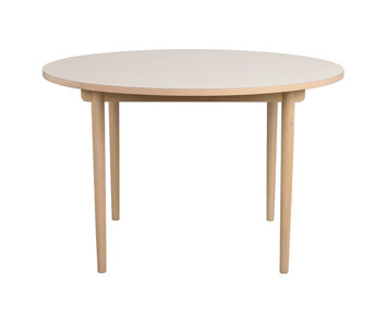 Fairmount Matbord i diameter 120 i beige HPL och vitpigmenterad ek