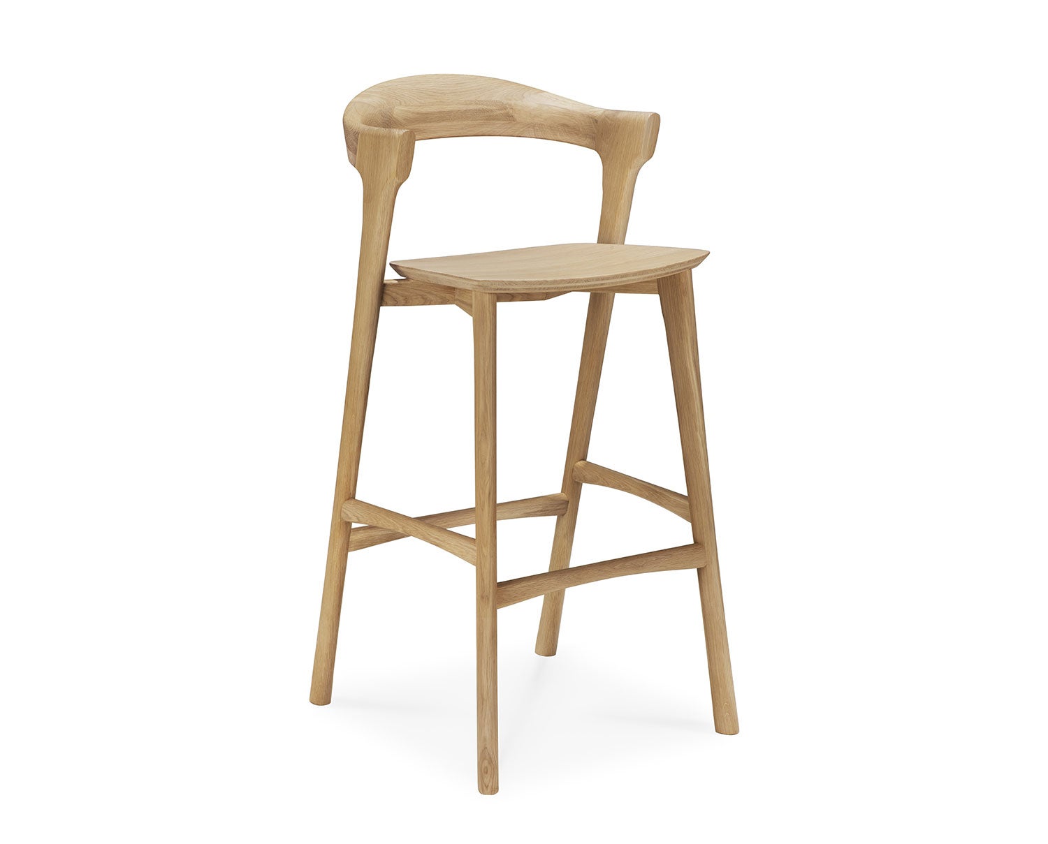 Bok Barstol i sitthöjd 76 centimeter med träsits i lackad ek