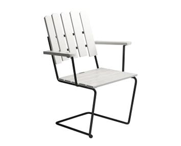 A2 Fåtölj i vitlackad ek med svart stativ