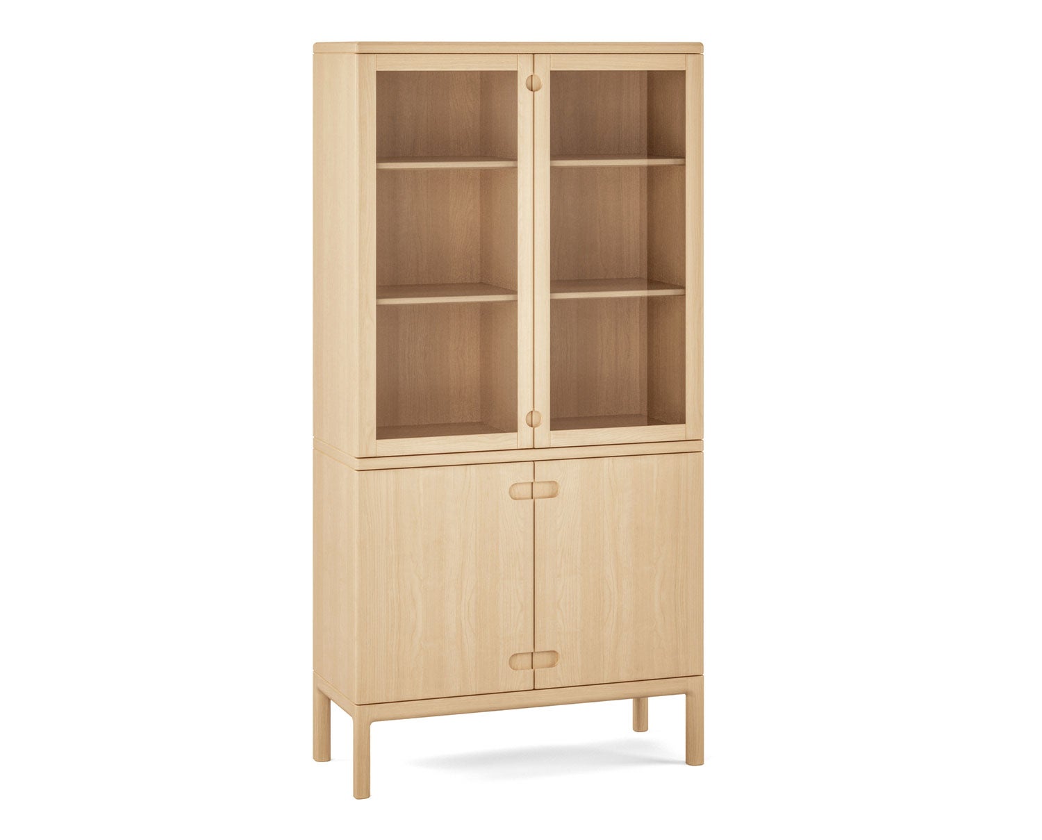 Prio Vitrinskåp i massiv björk i naturolja