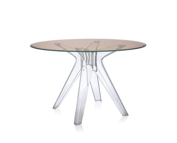 Sir Gio Matbord Runt Transparent Rosa