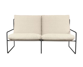 Desert Soffa 2-sits i utförandet Black/Bouclé Off-White