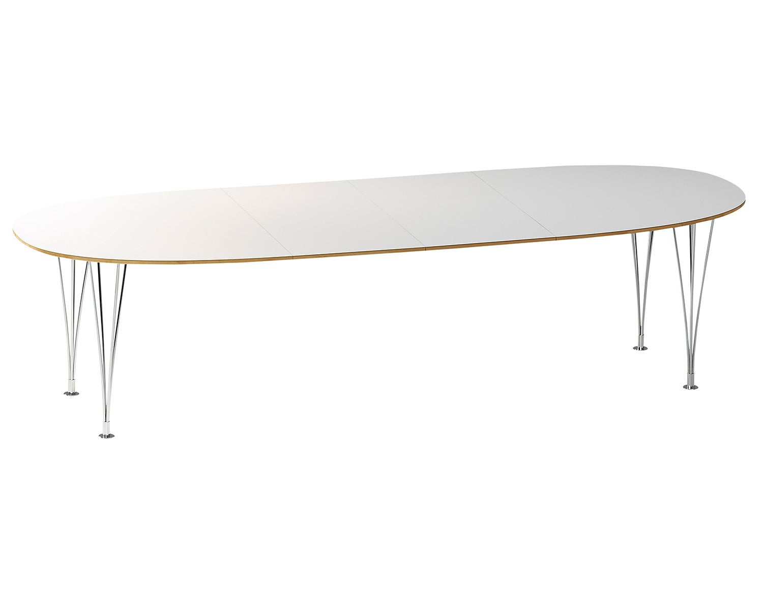 Superellips Bord med delad skiva och utdrag för iläggsskivor