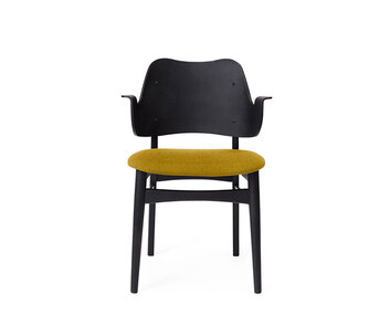 Gesture stol Svart med sits i tyg Antique Gold