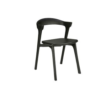 Bok Stol Svartlackad Ek Läder Svart