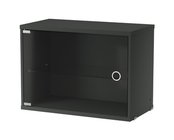 String Skåp med glasdörr i mörkgrå