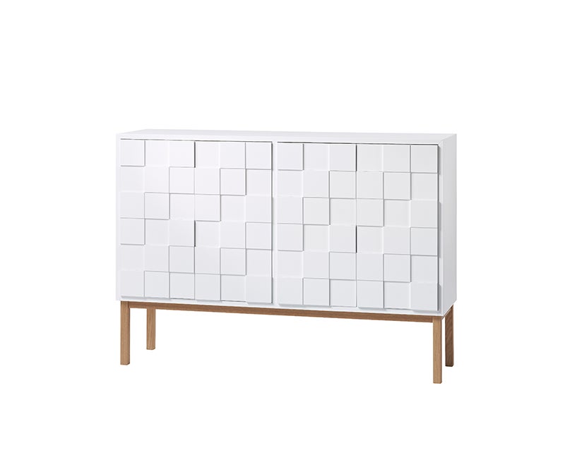 Collect 2010 Skåp Lågt  Vit / Vitoljad Ek