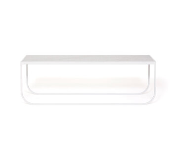 Tati Loungebord i bredd 120 i färgen Vit med stenskiva i Carrara