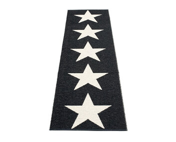 Viggo One gångmatta Black med vita stjärnor