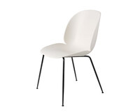 Beetle stol, Conic metallben i svart, sits i Alabaster White