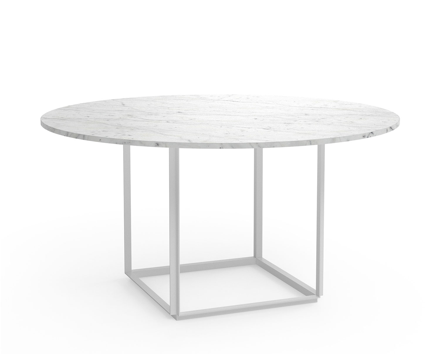 Florence Matbord Ø145 | Vit Carrera Marmor/ Vit