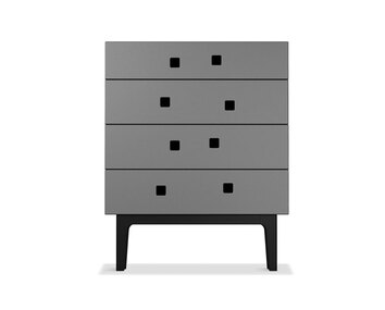 Peep B3 Byrå i färgen Grå med ben i svartlackad ek