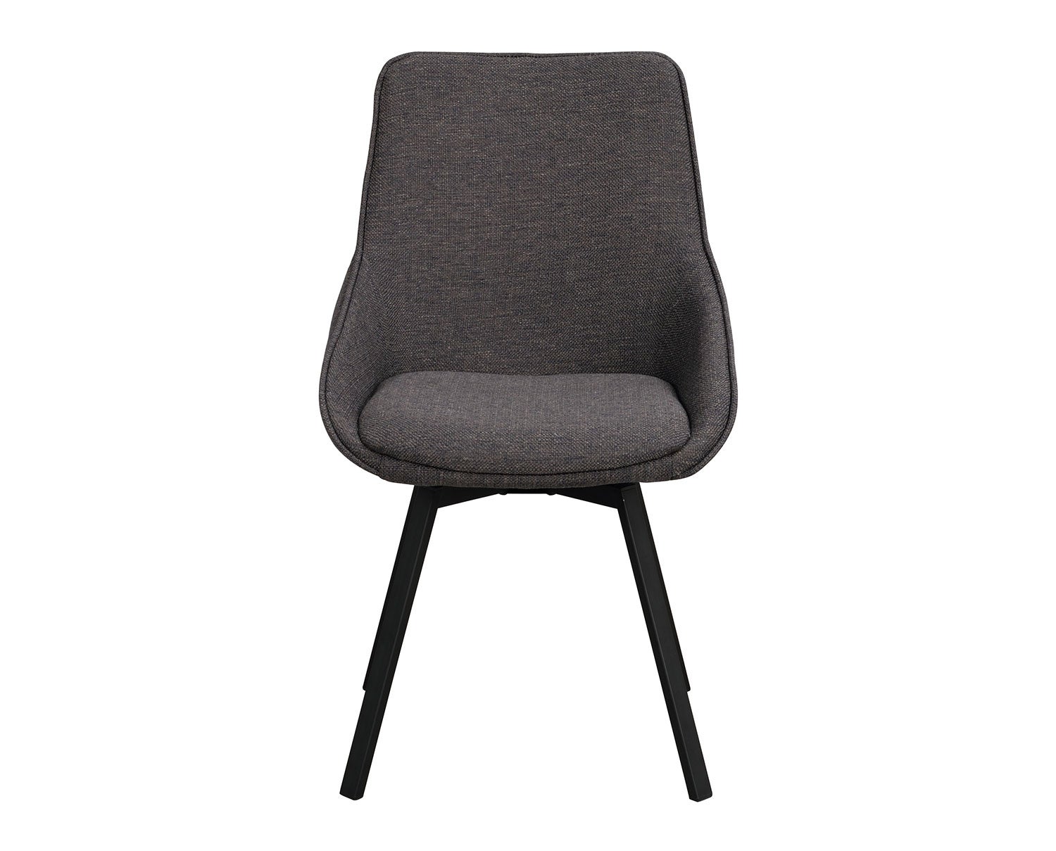 Alison stol i mörkgrått tyg, svarta metallben