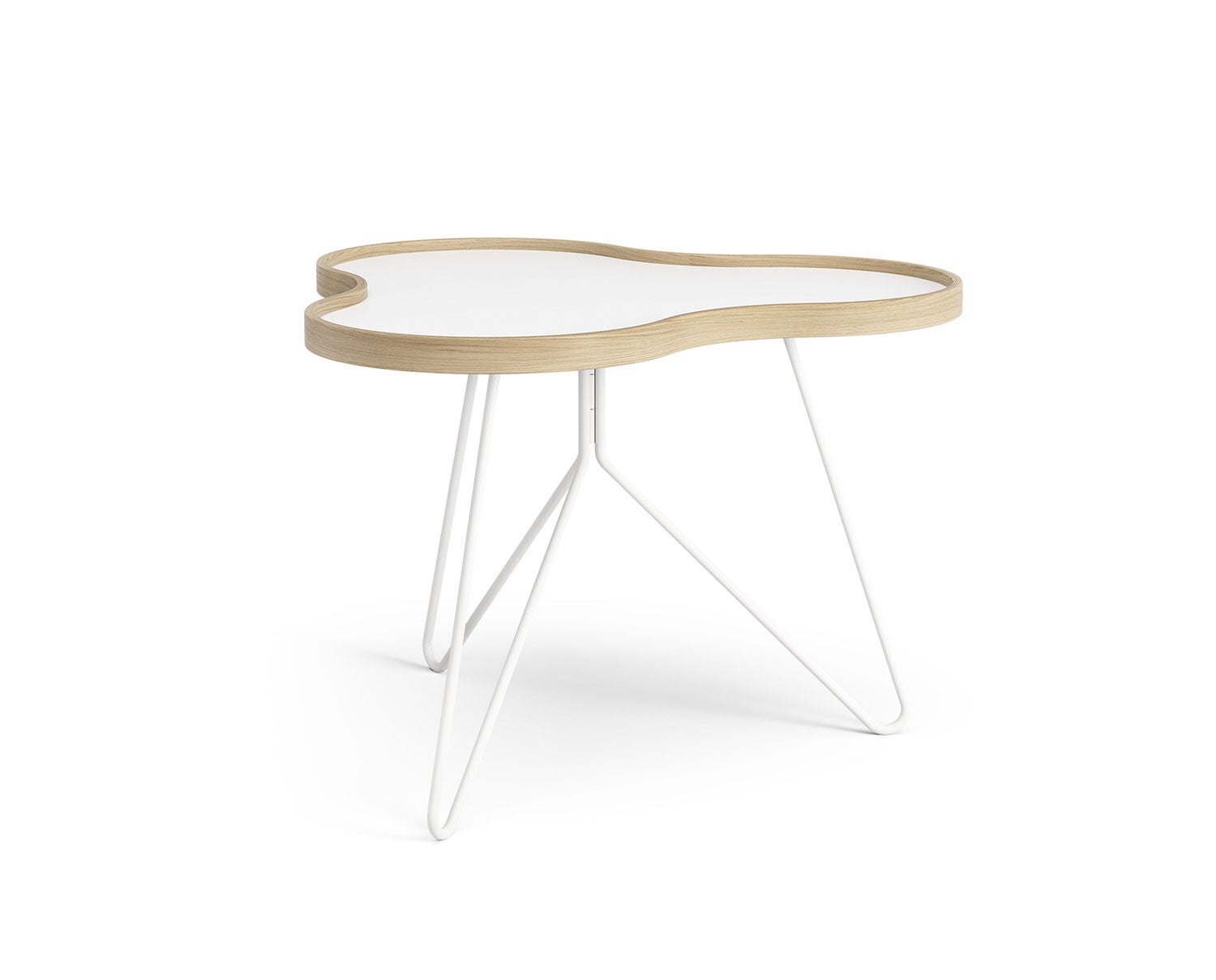 Flower-Table-66x62-White-Laminate-Oak-White-Metal-H45