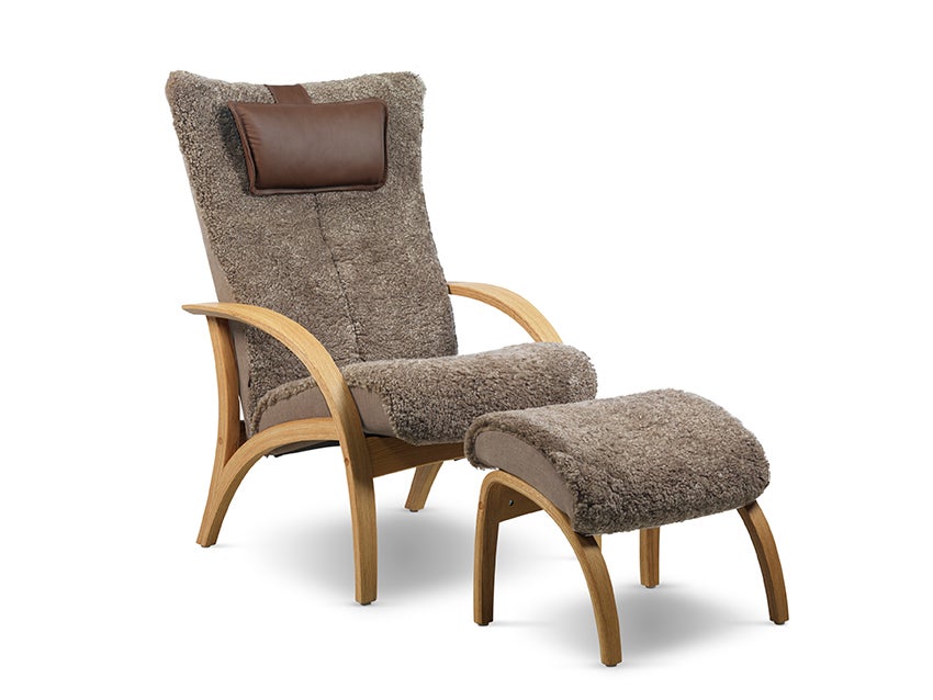 Delta Adventure Fåtölj med Pall Tryffel Oljad Ek