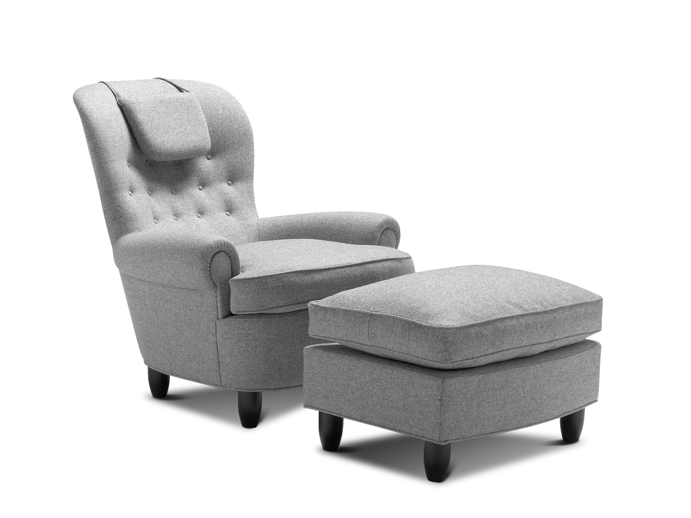 Jättepaddan Fåtölj med fotpall i tyget Amdal 130